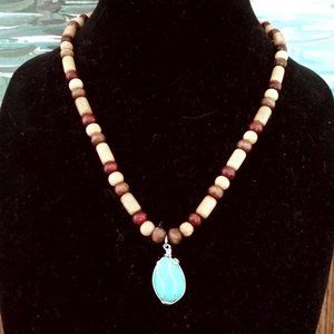 **CLEARANCE SALE** Southwest Style Necklace with Faux Turquoise Pendant
